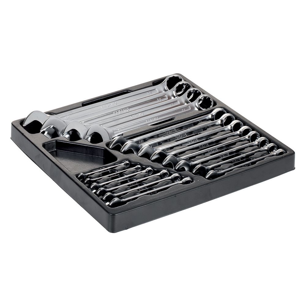 Plastic tray of combination wrenches - mm series