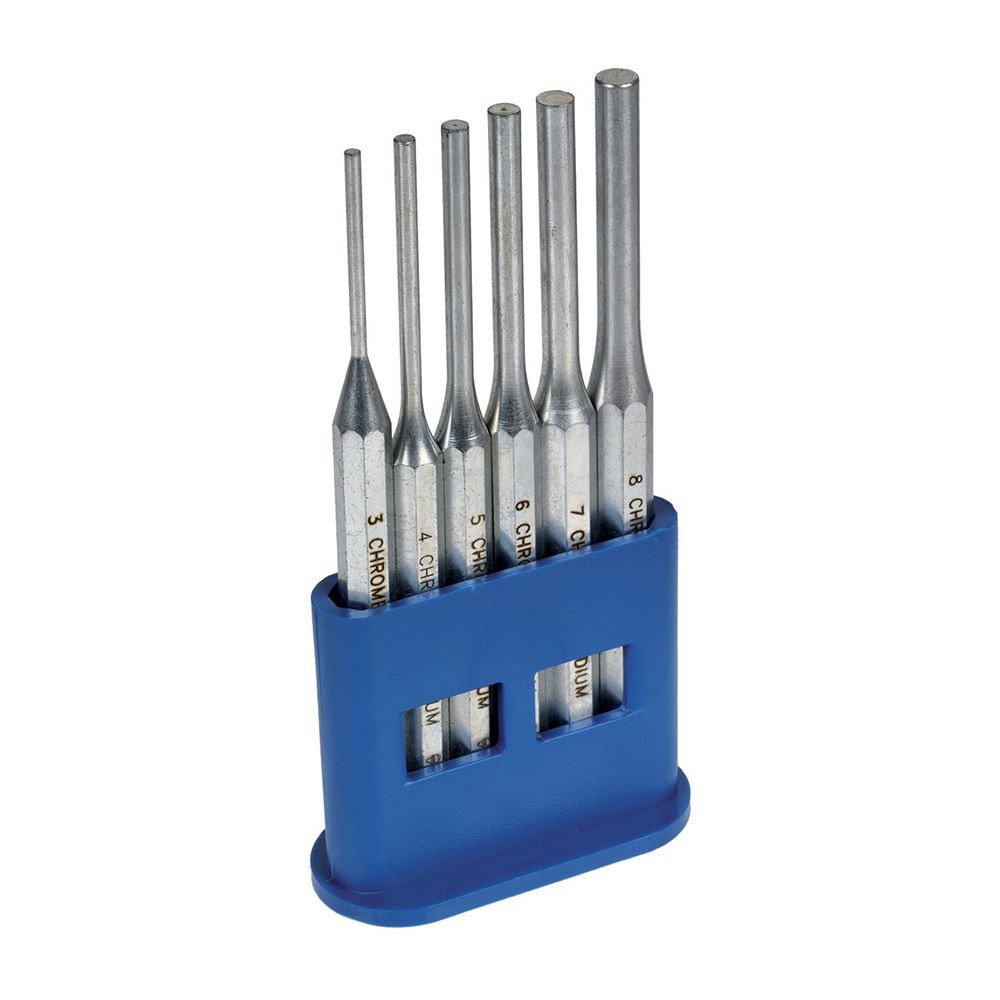 Set of 6pcs pin-punches with plastic holder