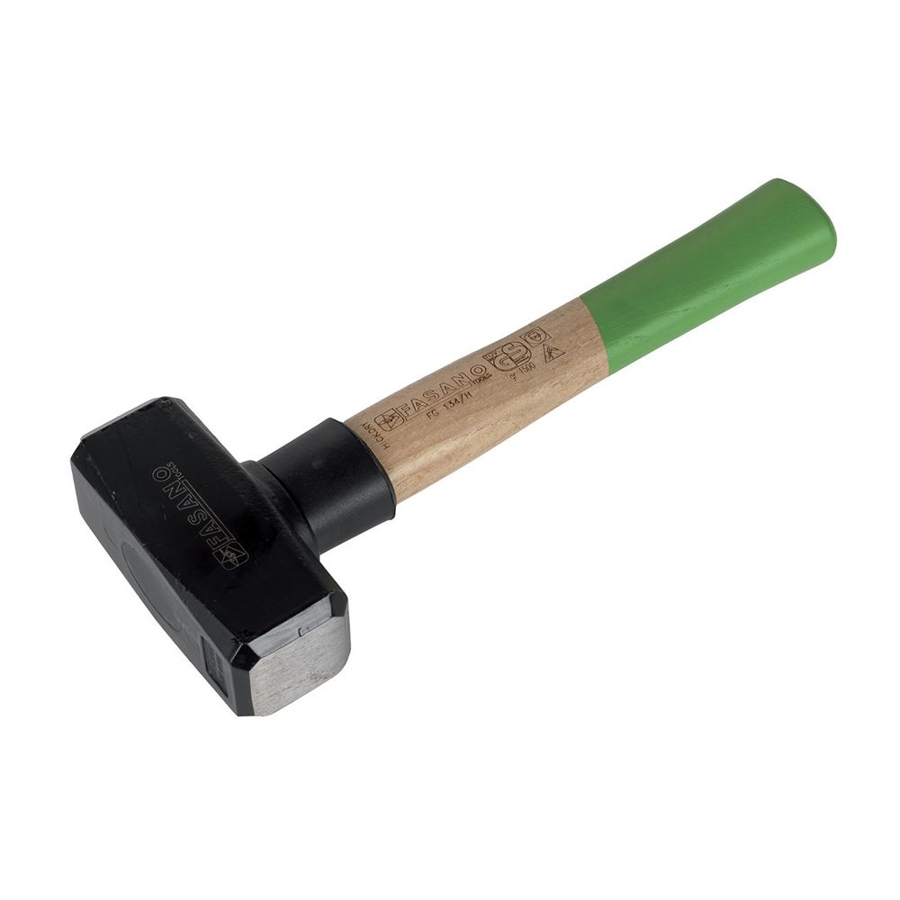 Club hammer with wooden hammer and safety collar