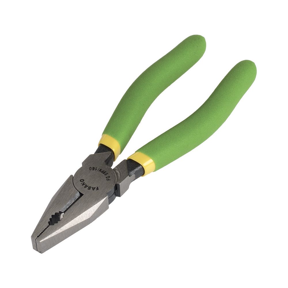 Combination pliers with handles coated in double anti-slip PVC