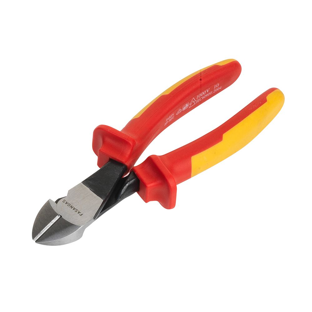 Diagonal cutting pliers with insulated handles