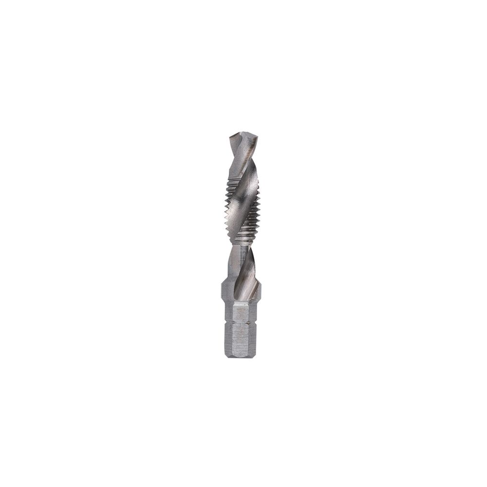 Combined drill for drilling-threading-deburring with 1/4'' hex drive