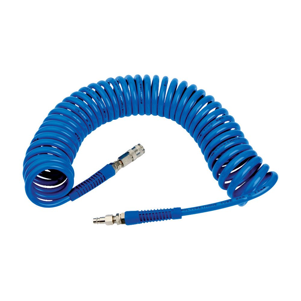 Extendible polyurethane Air hose with coupling and adaptor