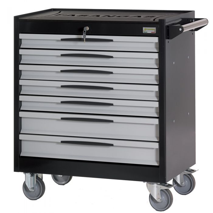 Tool trolley FG 104 with 7 drawers, with rubber cover top 