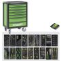 Tool trolley FG 100 with 7 drawers and assortments of 362 tools in ABS modules