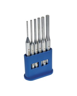 Set of 6pcs pin-punches with plastic holder