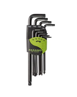 Set of offset key wrenches with Torx head - ball type