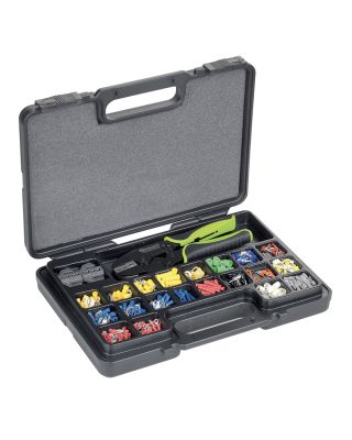 Universal crimping pliers set with interchangeable dies