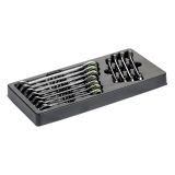 Plastic tray of combination gear wrenches