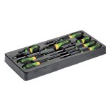Plastic tray of 8pcs screwdrivers - Slotted & Phillips