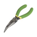 Bent nose pliers with handles coated in double anti-slip PVC