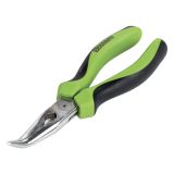 Bent nose pliers equipped with Soft-run spring